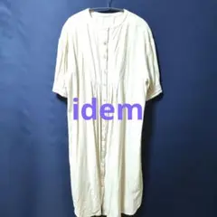 idem半袖コットンリネン シャツワンピース 生成り ナチュラルのサムネイル