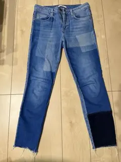 ZARA パッチワークデニムパンツ
