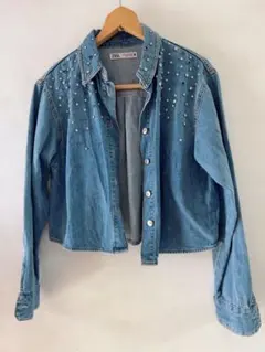 ZARA ビジュー付きデニムジャケット