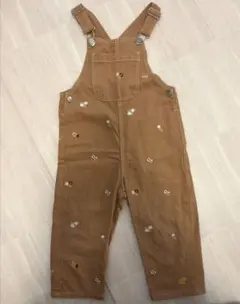 ZARA ブラウン刺繍オーバーオール 4y/104cm