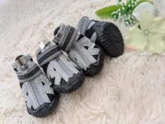 2#4足♡3.5kg超小型犬ブーツドッグシューズペットシューズ メッシュタイプ黒