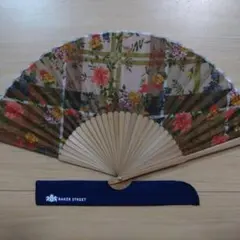 【非売品/未使用】BAKER STREET 扇子 花柄 収納袋付き