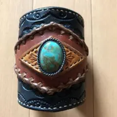 レザー バングル　ウォレットオリジナル　ターコイズ