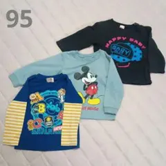 【りんご様専用】アンパンマン　ミッキー　シルバーウェイブ 長袖　95cm