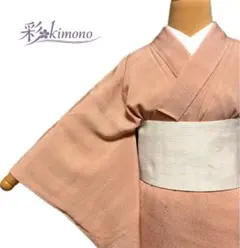 《10K115》小紋 着物 ピンク 袷 正絹 対象身長～157cm 普段着に