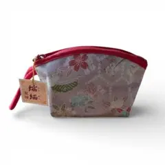 花柄ポーチ 小物入れ 縮緬