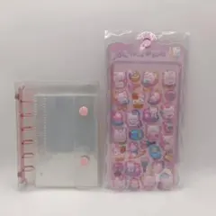 平成レトロ クリアシール帳 透明バインダー ぷくぷくシール付 推し活　シマエナガ