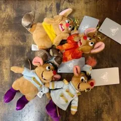 ディズニー　ガス　ジャック　ぬいぐるみキーホルダー　キーチェーン　4点セット