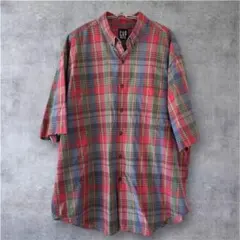 GAP オールドギャップ チェックシャツ XL 香港製 90s マルチカラー