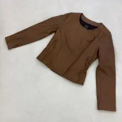 ⭐️ノールシュド⭐️やぎ革ジャケット ブラウン 40サイズ ノーカラータイプ