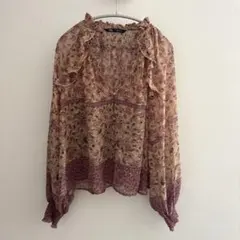 ZARA ブラウス　シースルー　花柄