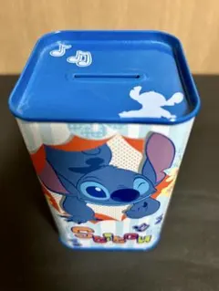 スティッチ 貯金箱 ブリキ缶