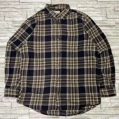 90s HOBBS CREEK フランネルシャツ ブラウンネイビー ヴィンテージ