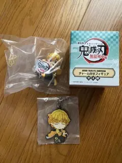 チャーム付きフィギュアとラバーストラップ　鬼滅の刃 我妻善逸