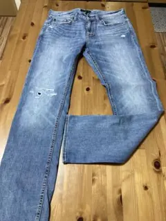 バナナリパブリック ダメージ加工 ライトブルー ストレートジーンズ