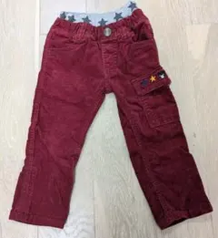 ダブルビー 赤 コーデュロイパンツ 90cm 美品