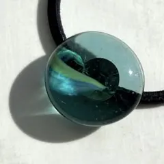 昭和レトロ　石けりガラスのヘアゴム　ブルー系ツートーン　珍しいデザイン　一点限り 昭和レトロ石けりガラスのヘアゴムブルー系ツートーン珍しいデザイン