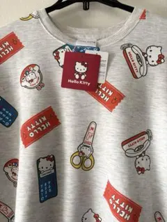ハローキティ　キティちゃん　長袖　トップス　レトロ柄　昭和レトロ　ファンシー