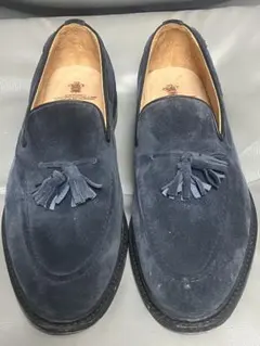 Tricker's タッセル付きスリッポン ネイビーUK13