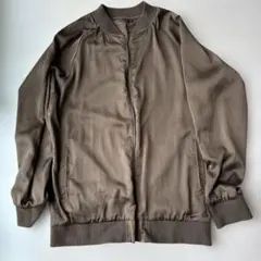 ブラウン ジップアップ リバーシブルジャンパー