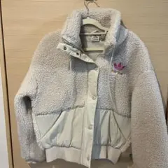 アディダス ボアジャケット アイボリー フリースジャケット adidas