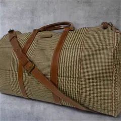 【希少・美品】 ポロラルフローレン 千鳥格子 チェック ボストンバッグ 2way