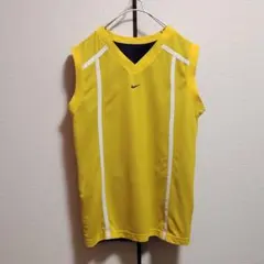 ナイキ センター刺繍ロゴ リバーシブル タンクトップ イエロー ネイビー M