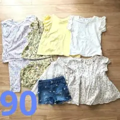 【meron様専用】90cm 女の子 春夏服セット（トップス＋ズボンまとめて）