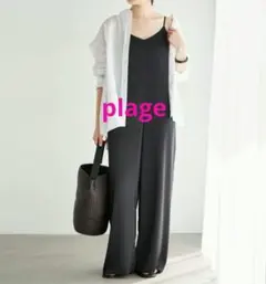 plage dull satin パンツドレス ネイビー　３８のサムネイル