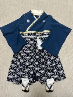 【美品】スウィートマミー　袴ロンパース＆ソックスセット ネイビー 90