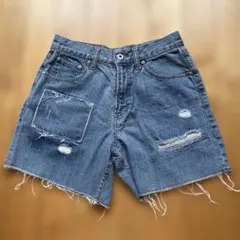 BACK NUMBER ダメージデニムショートパンツ　Mサイズのサムネイル