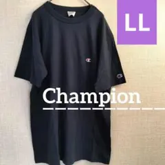 Champion チャンピオン 半袖Tシャツ　ワンポイント刺繍　ネイビー　ＸＬ
