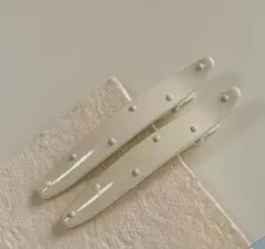 アイボリーパール装飾ヘアピン2個セット 即購入不可