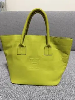 【値下げ】HIROFU 希少品トートバッグ ハンドバッグ レザー ライトグリーン
