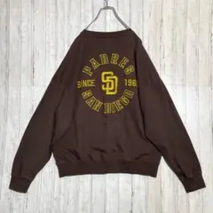 MLB PADRES SANDIEGO 刺繍 スウェット トレーナー ブラウン