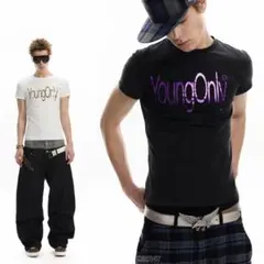 Y2K ボーダー ラインストーン Vネック 半袖Tシャツ | Mercari