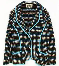美品　REGENCE レジァンス　ドット柄　ノーカラージャケット　40