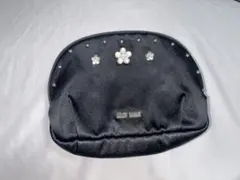 MARY QUANTメタルビジュー ラウンドポーチ　ブラック