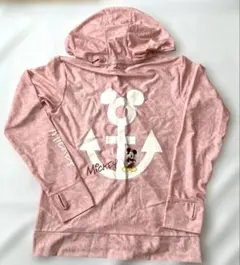 ミッキー フード付きラッシュガード ピンク