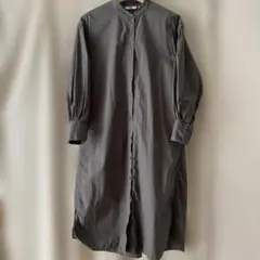 【UNIQLO】コットンギャザーロングシャツワンピース XS オーバーサイズ