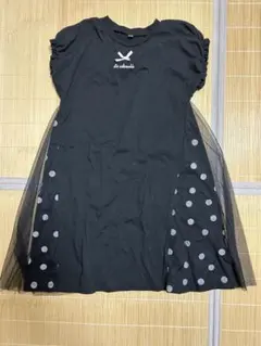 黒ドット柄チュールスカートワンピース 130cm