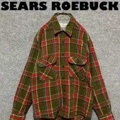 70s SEARS ROEBUCK　チェック　ウールシャツ　ネルシャツチェック