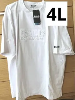 エンボス　BALL ホワイト Tシャツ 4L 吸汗速乾