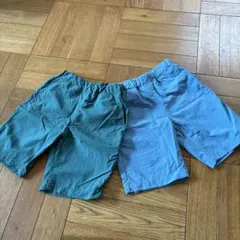 カジュアル半ズボン 2点セット グリーン・ブルー120センチ