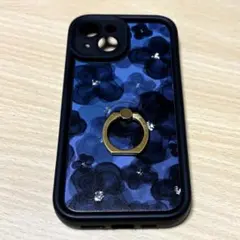 iPhone15 ケース 花柄 リング付き