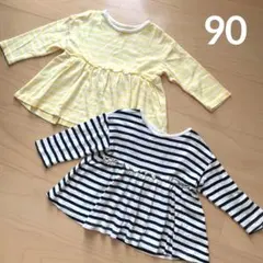 tora断捨離様専用 ボーダーフレア長袖T2枚&花柄フリル長袖T2枚の4点セット