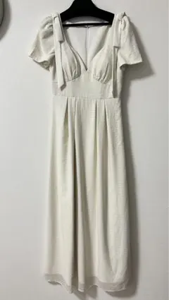 Jewels シフォンハイウェストタックドレス