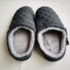 ☘️ルームシューズ　メンズ　スリッパ　暖かい　ボア付き　防寒　冬　洗える　グレー