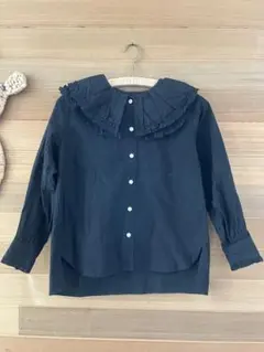 LOWRYS FARM ブラックフリルシャツ