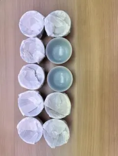 青色陶器湯飲み 10個セット